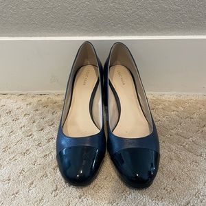 Cole Haan blue leather heels. Good condition.